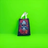 Colorful skull pattern canvas bag, daily storage shopping bag, large-capacity student schoolbag Specification image